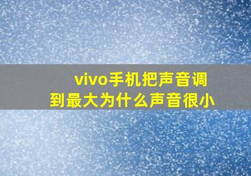 vivo手机把声音调到最大为什么声音很小