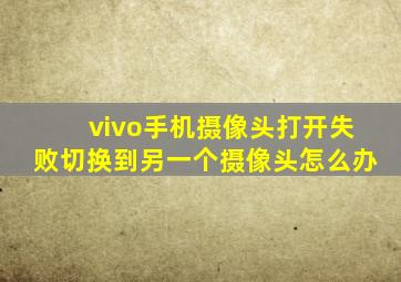 vivo手机摄像头打开失败切换到另一个摄像头怎么办