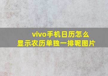 vivo手机日历怎么显示农历单独一排呢图片