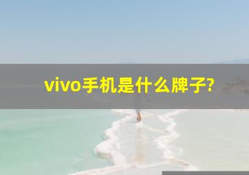 vivo手机是什么牌子?