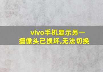 vivo手机显示另一摄像头已损坏,无法切换