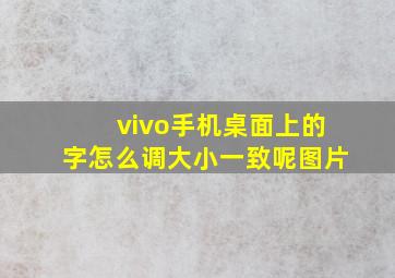 vivo手机桌面上的字怎么调大小一致呢图片