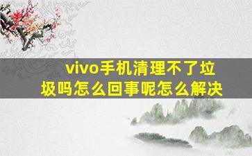 vivo手机清理不了垃圾吗怎么回事呢怎么解决