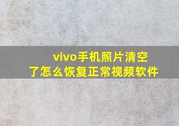 vivo手机照片清空了怎么恢复正常视频软件