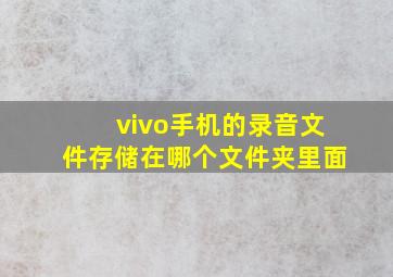 vivo手机的录音文件存储在哪个文件夹里面