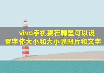 vivo手机要在哪里可以设置字体大小和大小呢图片和文字