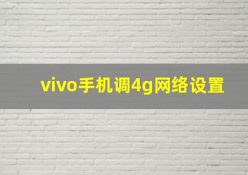 vivo手机调4g网络设置