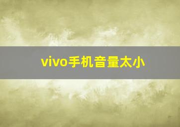 vivo手机音量太小