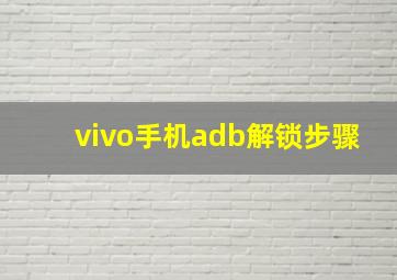 vivo手机adb解锁步骤