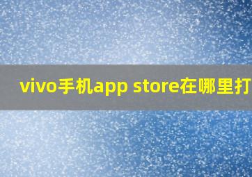 vivo手机app store在哪里打开