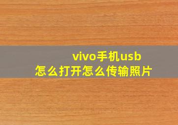 vivo手机usb怎么打开怎么传输照片