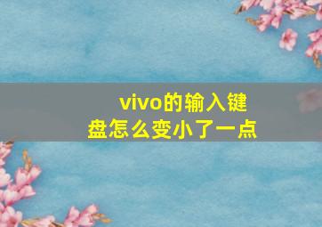 vivo的输入键盘怎么变小了一点