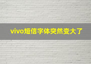 vivo短信字体突然变大了