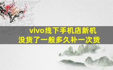 vivo线下手机店新机没货了一般多久补一次货