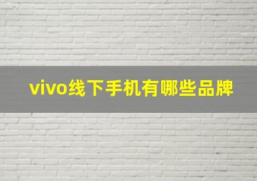 vivo线下手机有哪些品牌