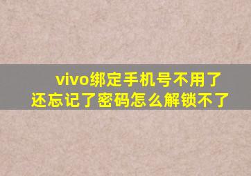 vivo绑定手机号不用了还忘记了密码怎么解锁不了