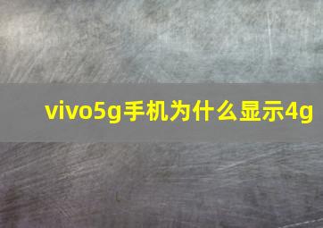 vivo5g手机为什么显示4g