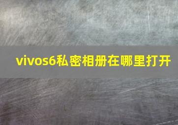 vivos6私密相册在哪里打开