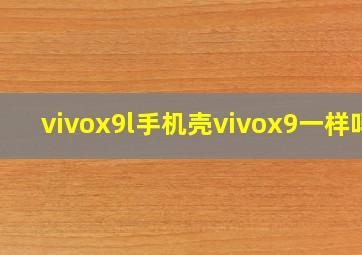 vivox9l手机壳vivox9一样吗