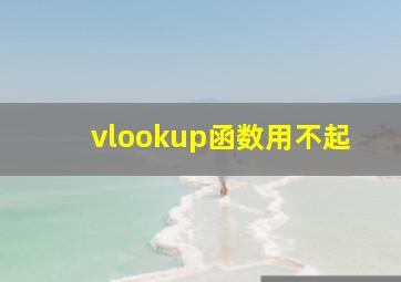 vlookup函数用不起