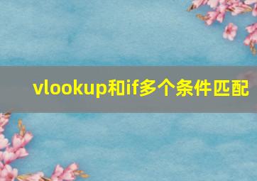 vlookup和if多个条件匹配