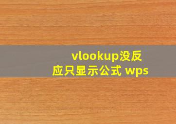 vlookup没反应只显示公式 wps