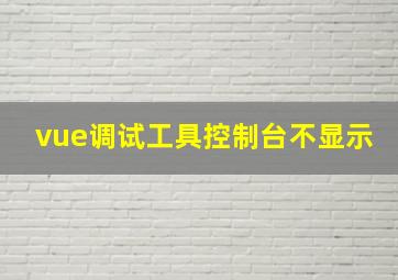 vue调试工具控制台不显示