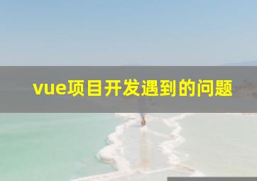 vue项目开发遇到的问题