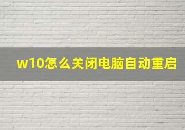 w10怎么关闭电脑自动重启