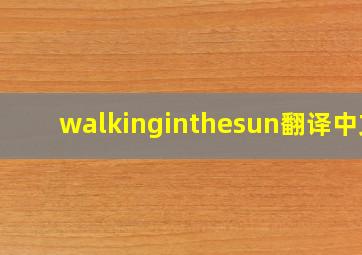 walkinginthesun翻译中文