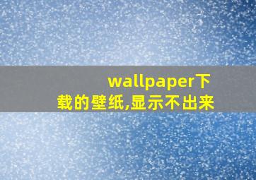 wallpaper下载的壁纸,显示不出来