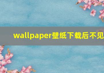 wallpaper壁纸下载后不见