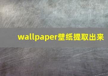 wallpaper壁纸提取出来