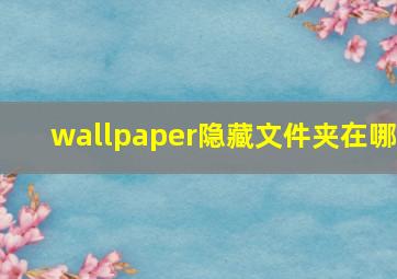 wallpaper隐藏文件夹在哪