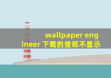 wallpaper engineer 下载的壁纸不显示