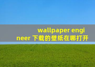 wallpaper engineer 下载的壁纸在哪打开