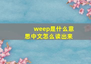 weep是什么意思中文怎么读出来