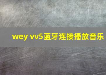 wey vv5蓝牙连接播放音乐