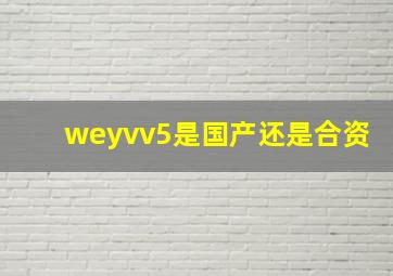 weyvv5是国产还是合资