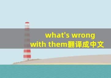 what's wrong with them翻译成中文