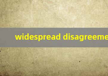 widespread disagreement翻译