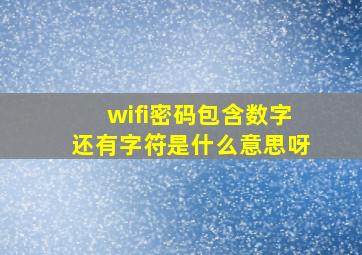 wifi密码包含数字还有字符是什么意思呀