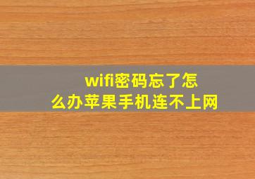 wifi密码忘了怎么办苹果手机连不上网