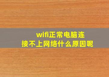 wifi正常电脑连接不上网络什么原因呢