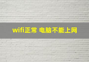 wifi正常 电脑不能上网