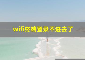 wifi终端登录不进去了