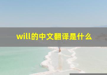 will的中文翻译是什么