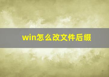 win怎么改文件后缀