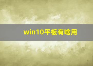 win10平板有啥用