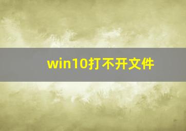 win10打不开文件